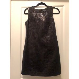 Black Snakeskin Shift Dress